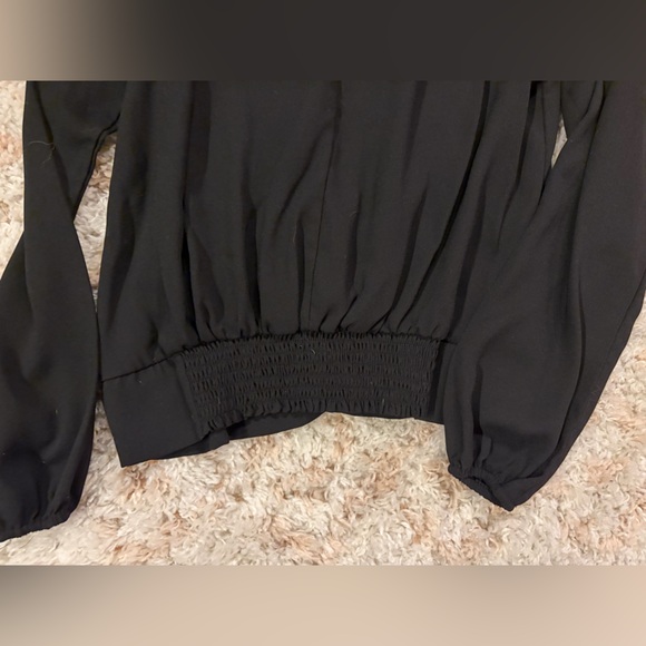 Nine West Twist Front Long-Sleeve Mineral Black Top XS - Picture 8 of 9